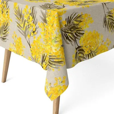 Productafbeelding van Beige tafelkleed van linnen, 100 x 140 cm