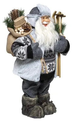 Obrázek produktu pro Figurka Santy s lyžemi, 30 cm