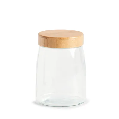 Image de Bocal hermétique en verre avec couvercle en bambou, 1300 ml
