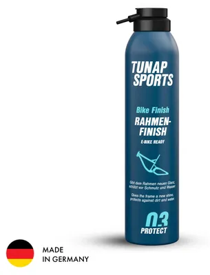 Produktbild von TUNAP Sports Rahmenpflege 300 ml | Spray für Fahrradrahmen & Teile | Für MTB, Rennrad, E-Bike | Mattlack geeignet | Wachs-Schutz & Kratzerfüllung | Germany