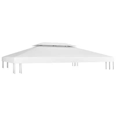 Image de vidaXL Bâche de toit de pavillon avec tirage de cheminée 310 g/m² 4x3 m Blanc