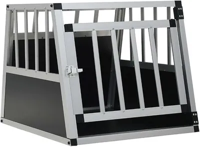 Produktbild von Transportbox aus Aluminium für Hunde, Transportbox für Hunde, Tiere mit einer Tür, 54 x 69 x 50 cm
