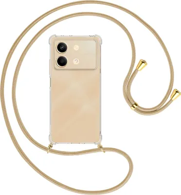 Produktbild von Handykette Backcover-Schutzhülle mit Band (Metall goldfarben) für Xiaomi Redmi Note 13 Pro 5G - caramel