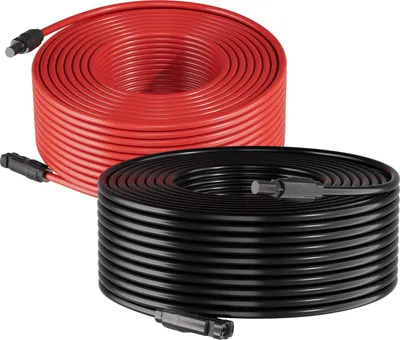 Obrázek produktu pro SucceBuy Solární prodlužovací kabel 19,9 m černý a červený, 10 AWG, solární prodlužovací kabel s konektory MC4, IP67 vodotěsný měděný kabel, vhodný pro fotovoltaické systémy