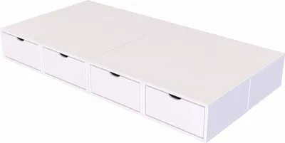 Produktbild von Bett mit Schubladen 90x200 Würfel - Weiß
