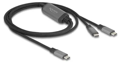 Zdjęcie produktu dla DELOCK USB-C Y-Kabel 1 x St zu 2 x St PD 3.0 100 W 1,2 m