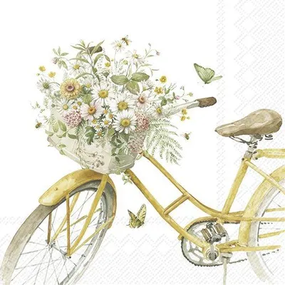 Produktbild von Servietten 33x33 cm - FLOWER BIKE