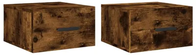 Produktbild von vidaXL Wand-Nachttische 2 Stk. Räuchereiche 35x35x20 cm