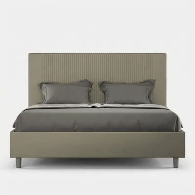 Produktbild von ITYHOME - Gepolstertes Bett mit Bettkasten 160x190 mit Kunstlederbezug Cappuccino Goya