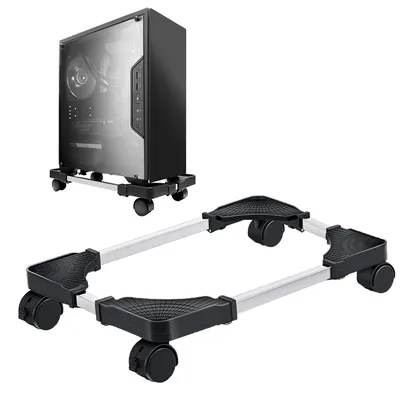 Produktbild von Verstellbarer PC-Ständer mit 4 arretierbaren Rollen
