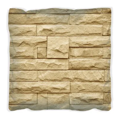 Produktbild von Wallario Premium Kissen, weiche Oberfläche, mit Motiv Steinwand gelb, Größe: 30 x 30 cm, mit weißer Rückseite