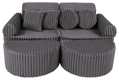 Zdjęcie produktu dla Kanapa Pocket 120 cm, aksamit, 12 sztuk, CHURROS, dla dzieci, modułowa, pianka OEKO-TEX, do zabawy