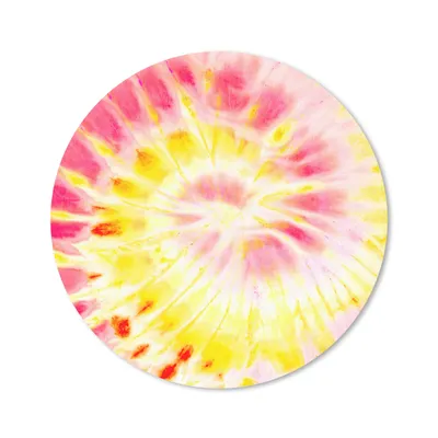 Produktbild von MuchoWow® Mauspad Mousepad Krawattenfärbung - Gelb - Rosa 20x20 cm - Mousepads - Maus Mat - Pad - Mausunterlage - Schreibtischmatte