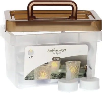 Obrázek produktu pro Ostatní náladové čajové svíčky/žárovky - 24 kusů - LED - baterie - plast - D3,8 cm