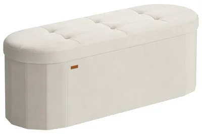 Zdjęcie produktu dla SONGMICS Ławka z miejscem do przechowywania, aksamit, pojemność 110 litrów, wymiary 38 x 110 x 38 cm