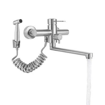 Obrázek produktu pro Nástěnné kuchyňské baterie Kuchyňské nádobí Dřez 360° kohoutek Mixer Tap Silver