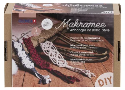 Produktbild von GLOREX Bastelset Makramee Anhänger Boho-Style