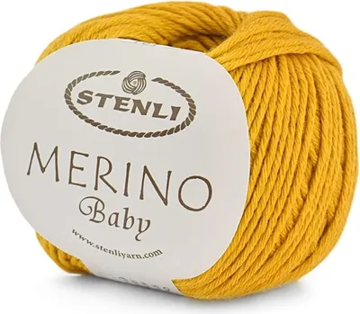 Produktbild von Stenli Merino Baby Garn Kurkuma - Weiche, Allergikerfreundliche Wolle, 115m