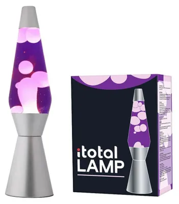Zdjęcie produktu dla Lampa lawowa srebrno-fioletowa, 40 cm