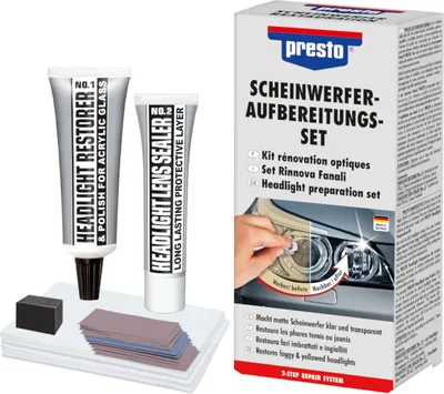 Produktbild von Presto Scheinwerfer-Aufbereitungs-Set 365171 Klarsicht-Politur Reparatur-Kit