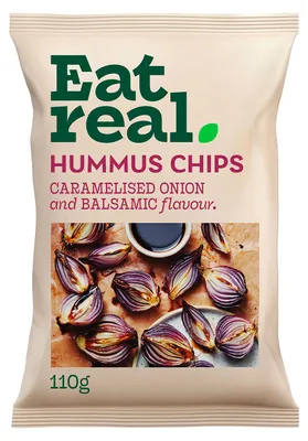 Produktbild von Eat Real Hummus Chips Caramelised Onion and Balsamic 110g