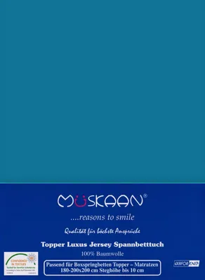 Produktbild von Jersey Topper Spannbettlaken Petrol Blau 180x200 - 200x200 100% Baumwolle