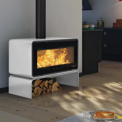 Produktbild von Lotus Living Base Kaminofen Alpin White, Rauchabgang hinten