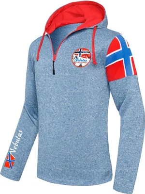 Immagine prodotto di Pullover in pile Nebulus COSTRA uomo, caldo pullover in pile, pullover in pile con mezza zip, P4682 - uomo, turchese screziato, S