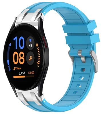 Obrázek produktu pro Pro Samsung Galaxy Watch FE 40mm Silikonová rychloupínací stříbrná přezka Náhradní pásek na ruku Light Blue