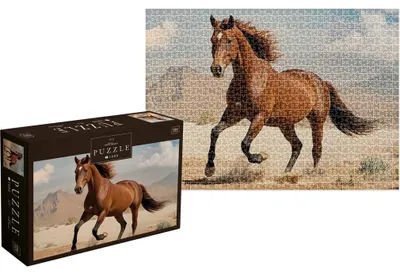 Zdjęcie produktu dla INTERDRUK Puzzle Dzikie konie 2: Brązowy dziki koń 1000 elementów