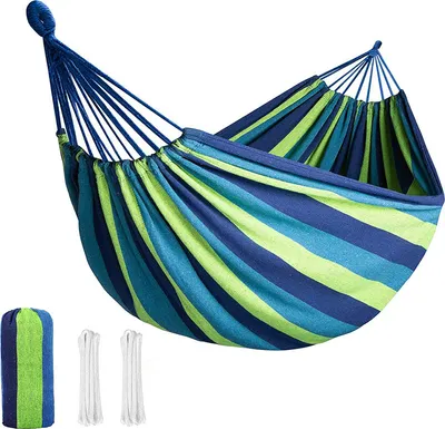 Obrázek produktu pro Verk 27121 Hamaka Houpací síť pro dva 300 x 160 cm modrozelené pruhy