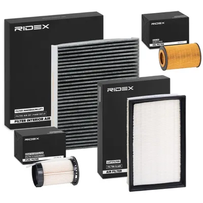 Produktbild von RIDEX Filterset Inspektionspaket Filtersatz für VW Golf VII Schrägheck (5G1, BQ1, BE1, BE2) Passat Variant (3G5, CB5) Golf VII Variant (BA5, BV5)
