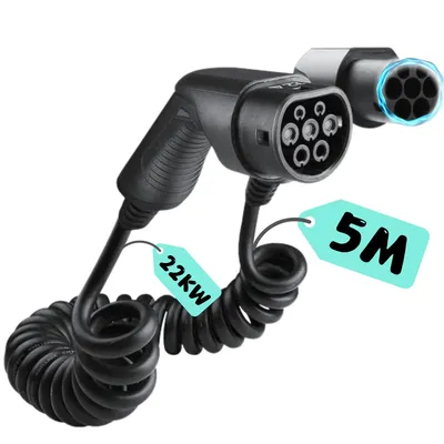 Immagine prodotto di Cavo di ricarica a spirale Loady tipo 2 a tipo 2 - 22 kW - 5 m - 3x32 A Cavo di ricarica a spirale tipo 2