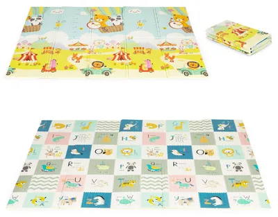 Obrázok produktu pre ECOTOYS detská skladacia obojstranná penová podložka 147×193 cm, protišmyk, s taškou