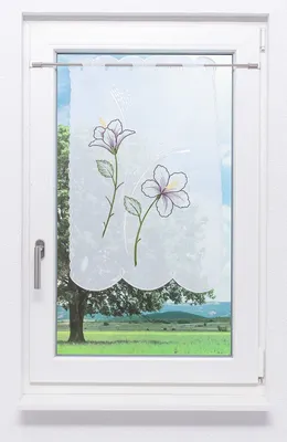 Produktbild von Scheibenhänger Plauener Spitze - Blume  (Bx H) 49cm * 70cm Violett/dunkelviolett