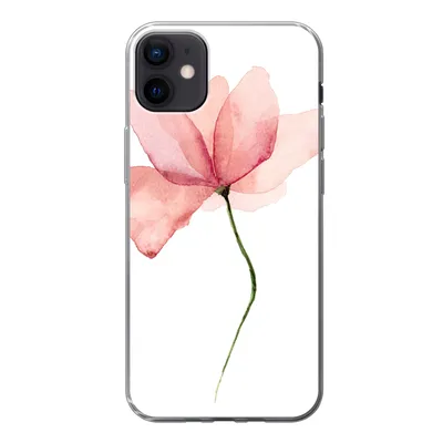 Produktbild von MuchoWow® Handyhülle Schutzhülle Hülle für iPhone 12 mini Blumen - Aquarell - Rosa Silikon Softcase Handy Hülle - Bild