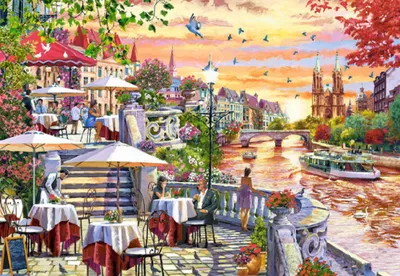 Produktbild von Castorland Puzzle Romantische Stadt Sonnenuntergang - 1000 Teile Puzzle