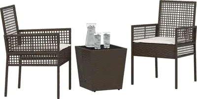 Immagine prodotto di Set da giardino VidaXL, 3 pezzi, marrone, in polyrattan