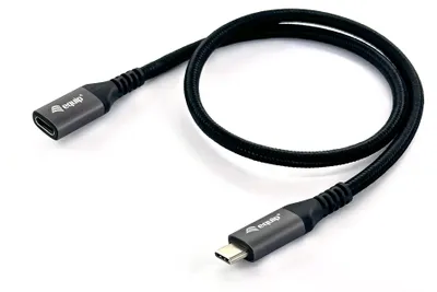 Produktbild von Equip USB 3.2 Gen 2 C-auf-C-Verlängerungskabel, M/F, 1,0 m, 4K/60 Hz, 10 Gbit/s, 1 m, USB C, USB C, USB 3.2 Gen 2 (3.1 Gen 2), 10 Gbit/s, Schwarz