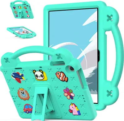 Obrázek produktu pro Ochranné pouzdro pro Lenovo Tab M10 10.1" 3rd Gen TB-328F 2022, roztomilé dětské pouzdro, odolné proti nárazům s držadlem a stojánkem Zelený