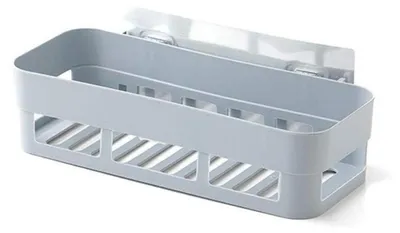 Obrázek produktu pro Polička do sprchy, bez nutnosti vrtání, plastová, šedá, samolepicí, organizér do koupelny