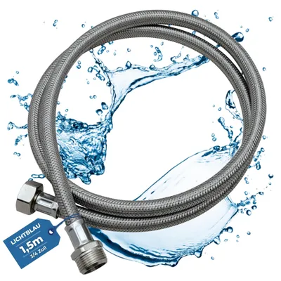 Productafbeelding van Kinkbestendige RVS Slang 1.5m voor Wasmachine en Vaatwasser