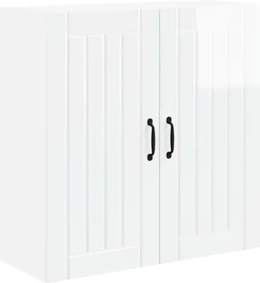 Immagine prodotto di Armadio a muro vidaXL LUCCA, bianco lucido, 80 x 31 x 80 cm, materiale a base di legno