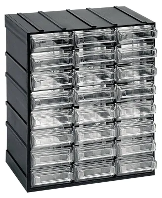 Produktbild von Dbertolin 2 Türen Mehrzweckschrank, Kleinteileschrank, Schrank für Werkzeugbehälter, 100 % Italy, 19x15h23 cm, Anthrazit, 24 Schubladen