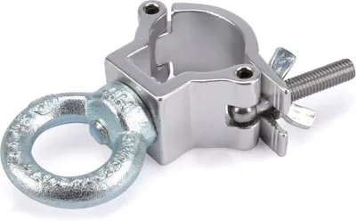 Produktbild von Riggatec Halbschelle - Halfcoupler klein silber m. Öse bis 75 kg (32-35mm)