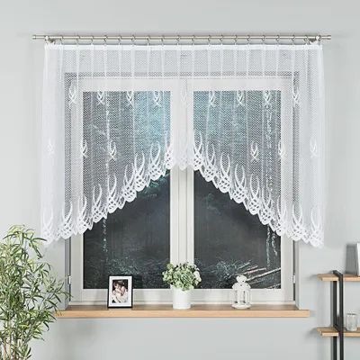 Produktbild von GOSIA – Fertiger Jacquard-Vorhang mit Schlitz am Saum – 300 x 120 cm – weiß
