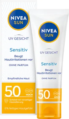 Produktbild von NIVEA SUN UV Face Sensitiv Gesichtsschutz LSF 50 Sonnenallergie Schutz 50ml