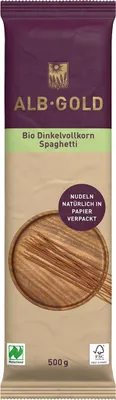 Zdjęcie produktu dla MAKARON (ORKISZOWY RAZOWY) SPAGHETTI500 g - ALB-GOLD