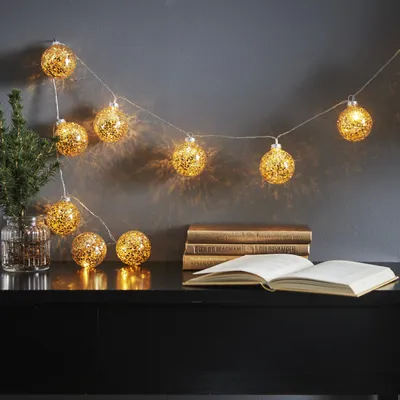 Zdjęcie produktu dla Star Trading 729-18, Lekki łańcuch do dekoracji, Złoto, 18 h, 10 szt., LED, 0,6 W