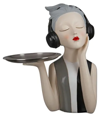 Produktbild von GILDE Dekofigur Figur Girl mit Kopfhörer H. 27 cm,37197
